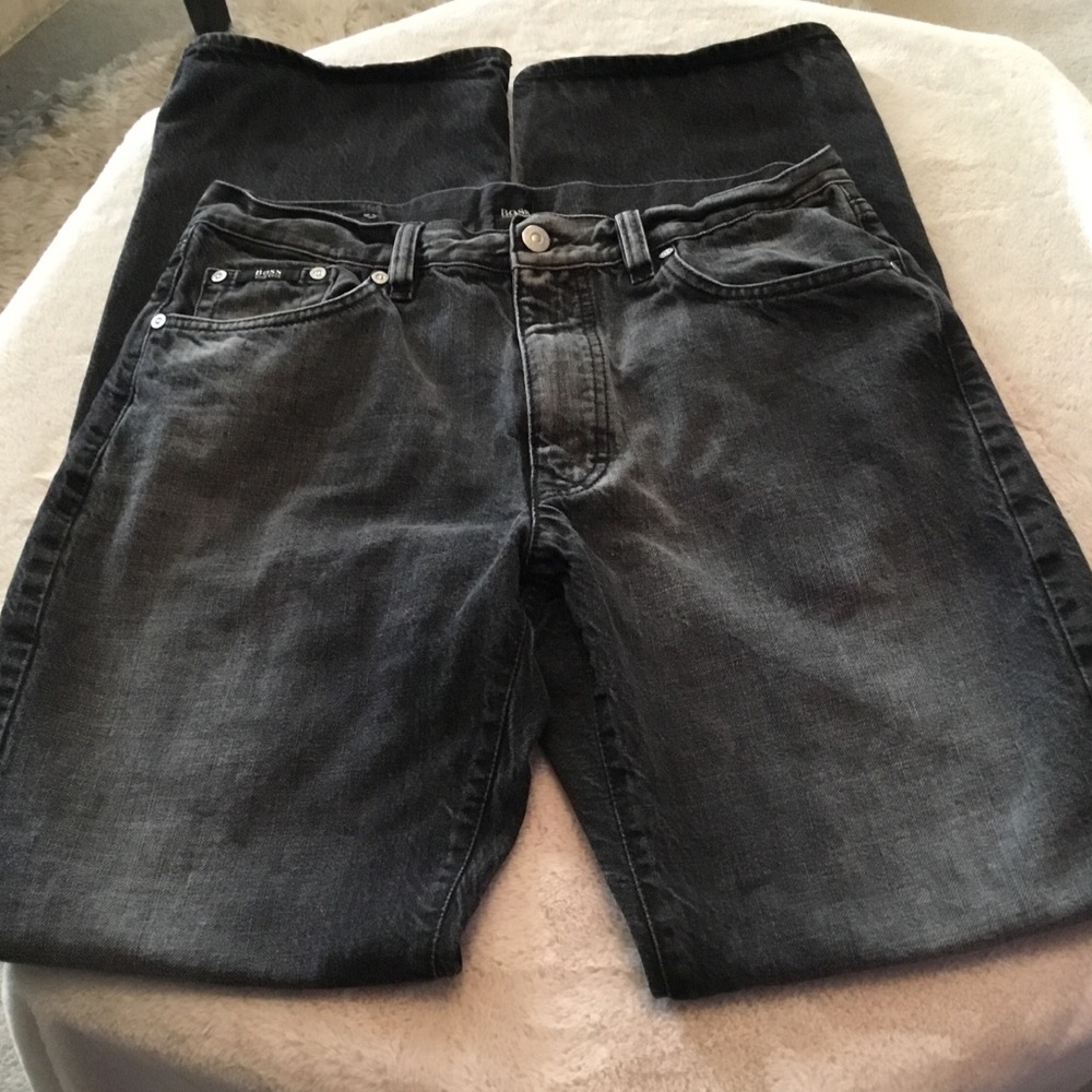 Boss by Hugo Boss Straight Texas Gray Jeans 34 x 34
